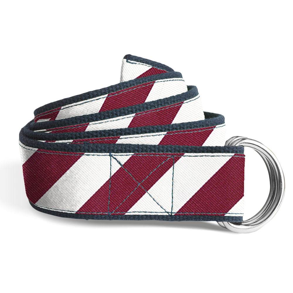 Academy Maroon and White - D-Ring Belts