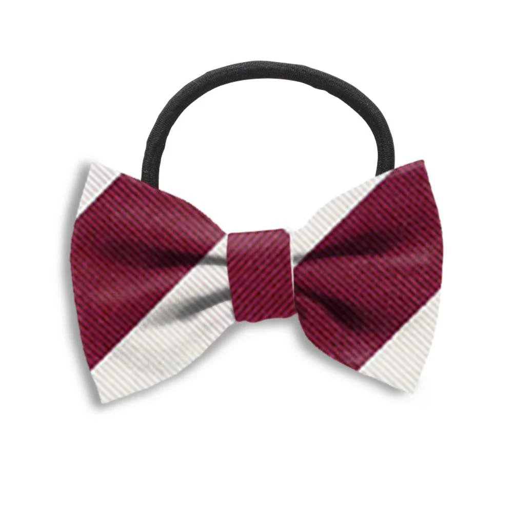 Academy Maroon and White - Hair Bows