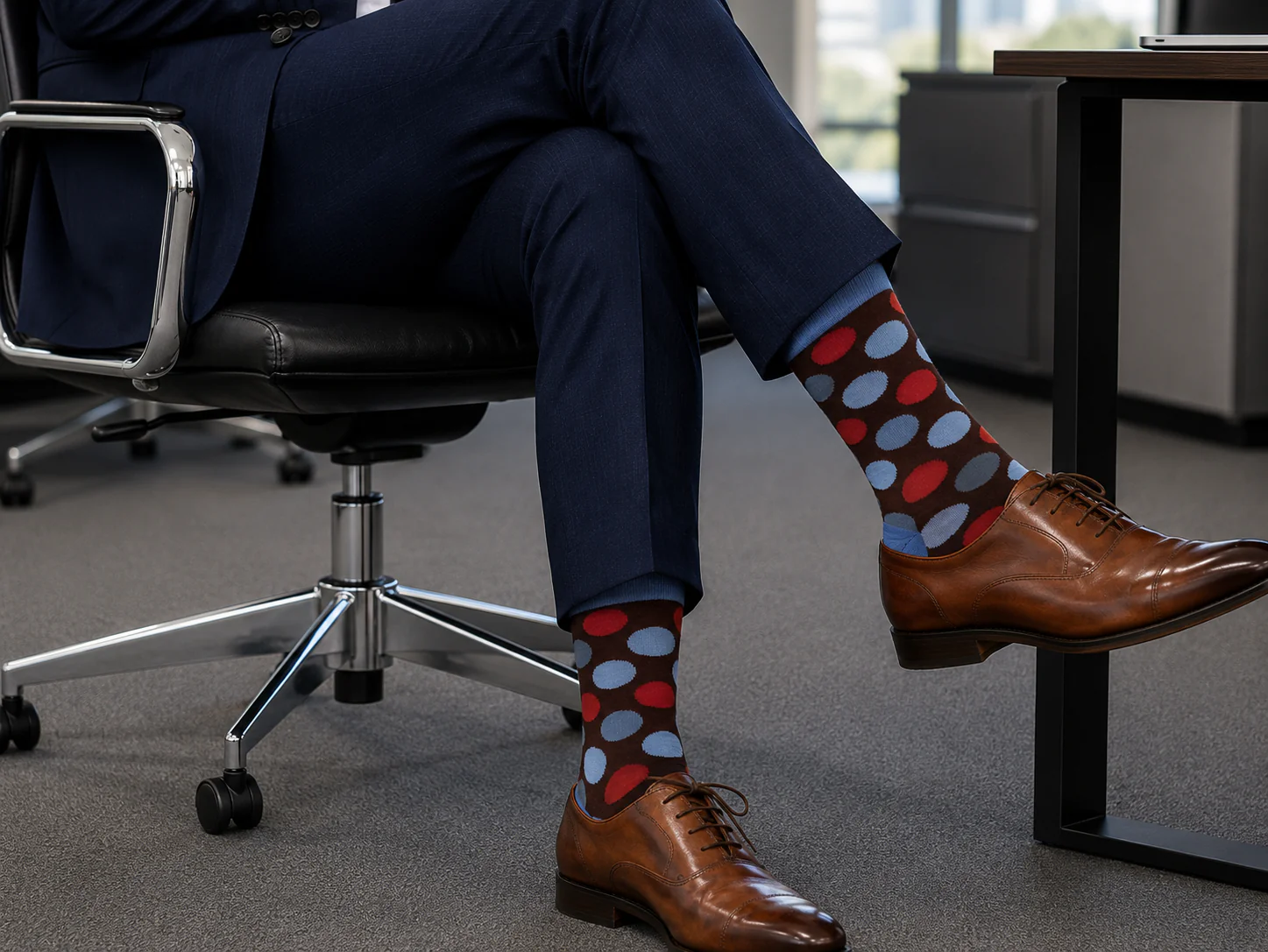 Big Dots Burgundy Men's Socks - Image 2