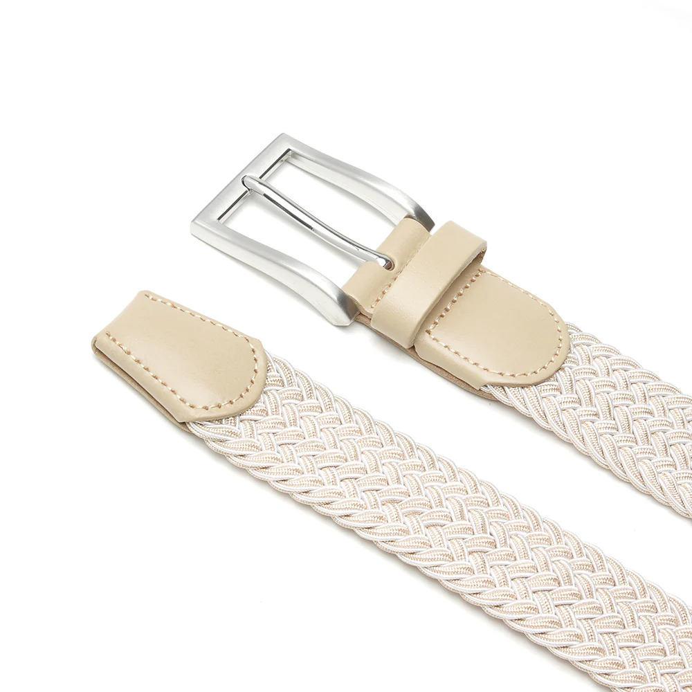 Bradenton Beige/White Braided Belt - Image 3