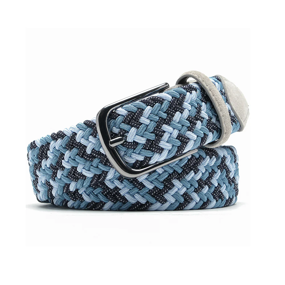 Bradenton Blue/Black/Grey Braided Belt - Image 2