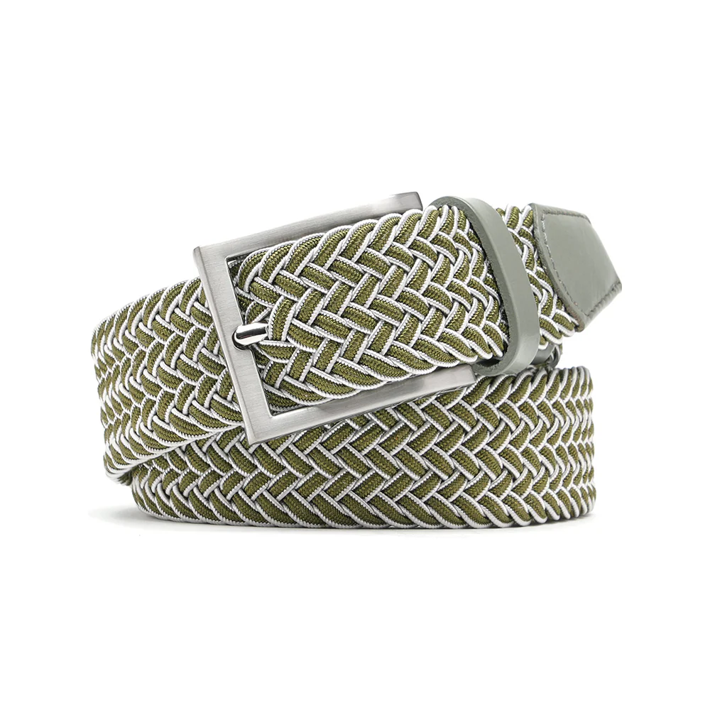 Bradenton Olive/White Braided Belt - Image 2