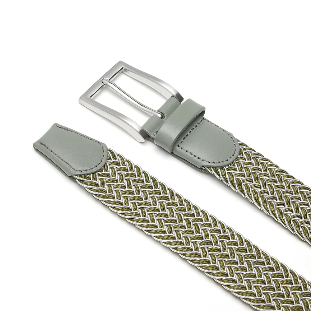 Bradenton Olive/White Braided Belt - Image 3