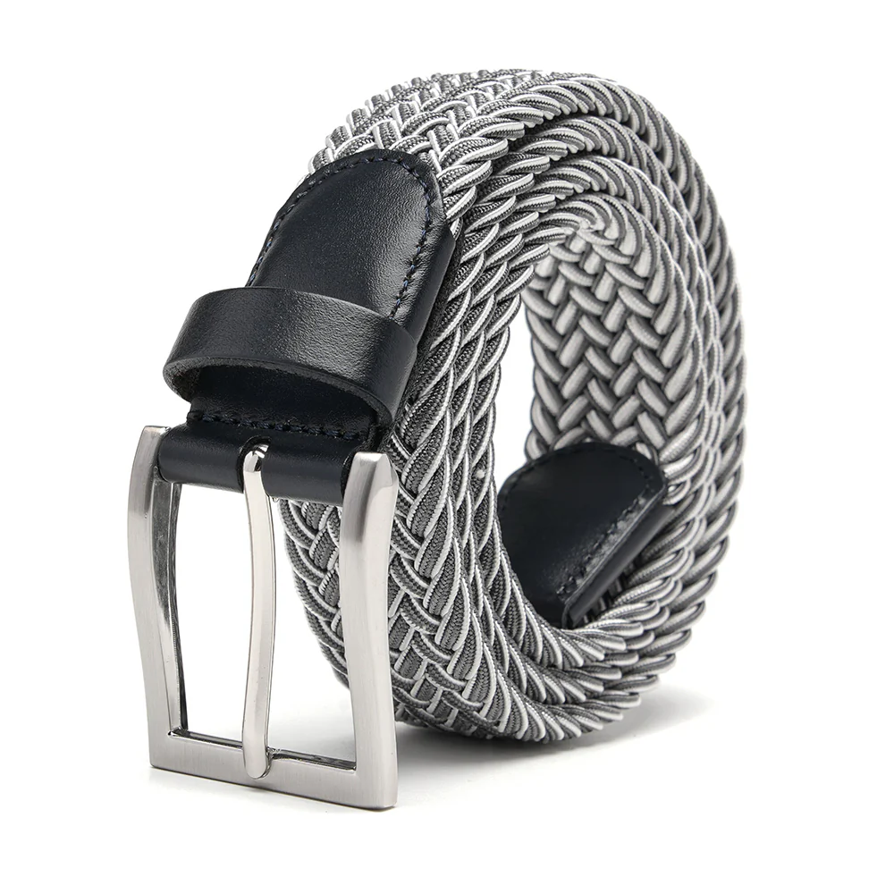 Bradenton Grey/White Braided Belt