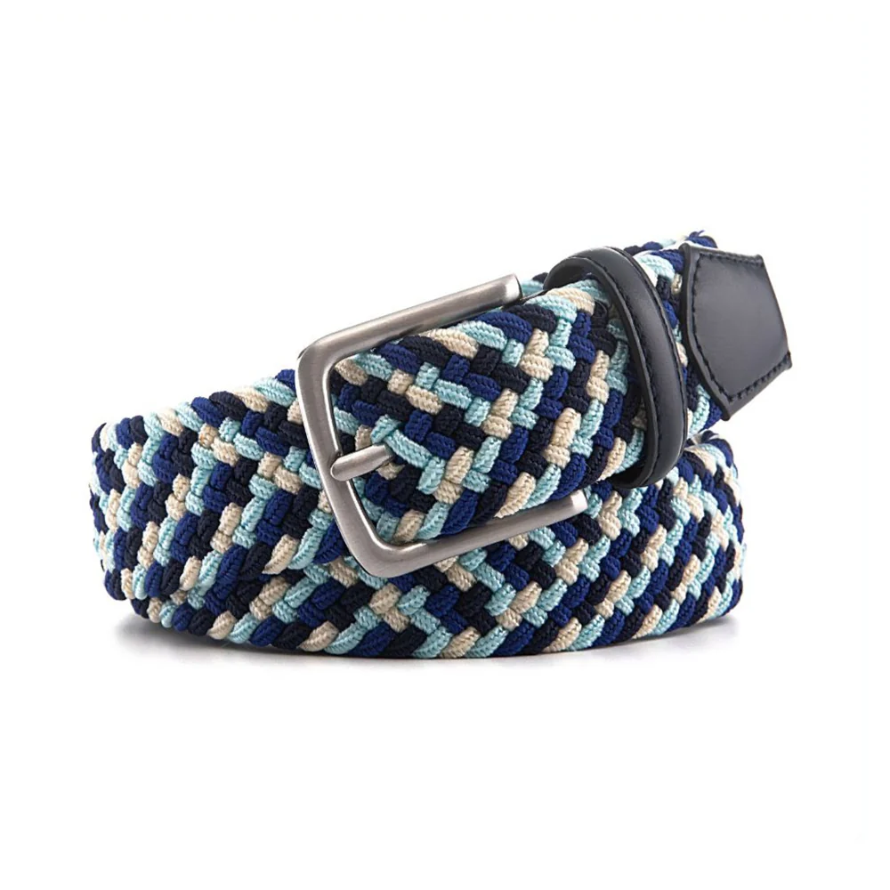 Bradenton Navy/Blue/White Braided Belt - Image 2