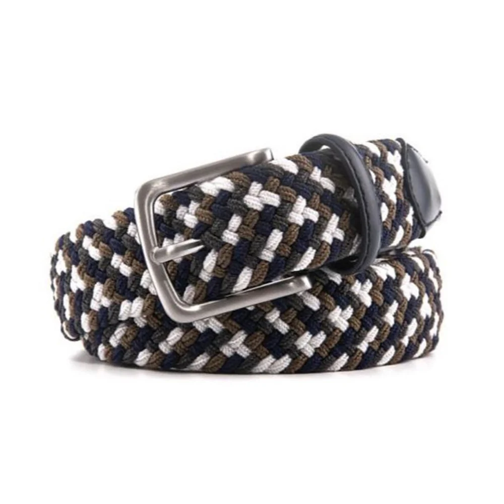 Bradenton Navy/White/Grey Braided Belt - Image 2