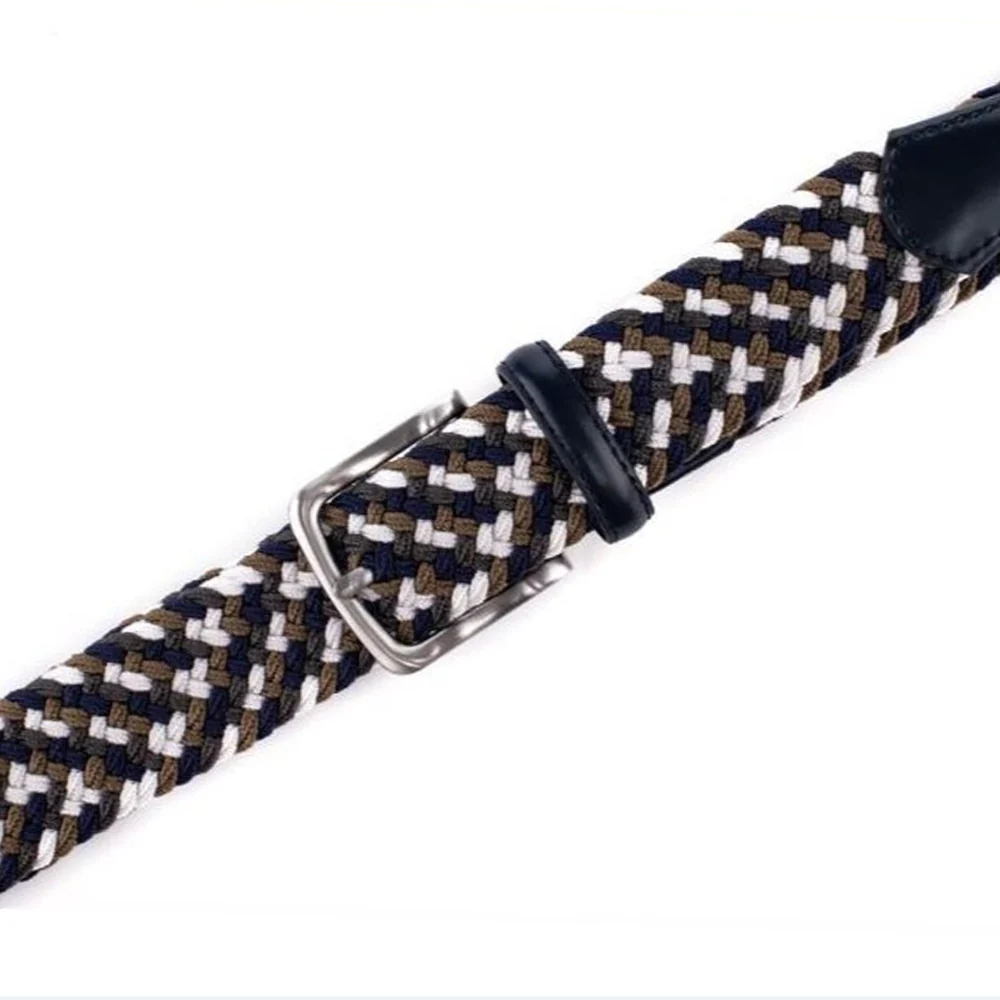 Bradenton Navy/White/Grey Braided Belt - Image 4
