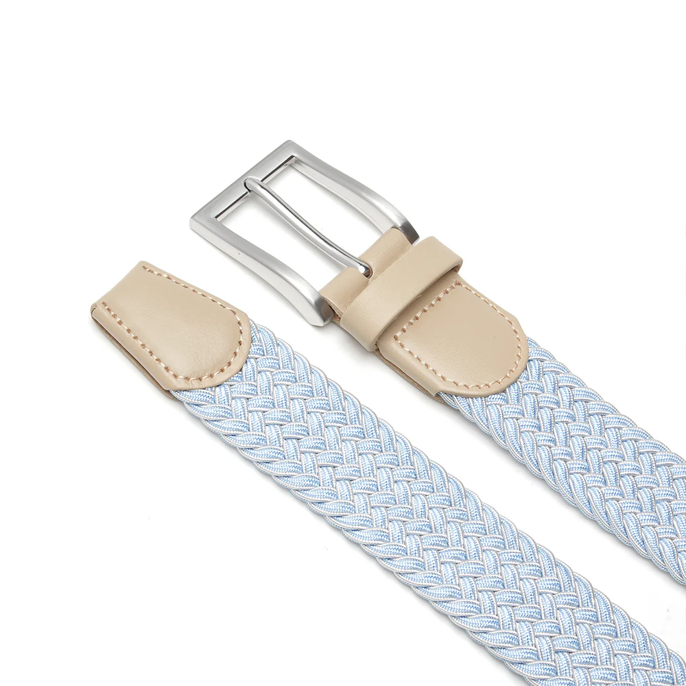 Bradenton Sky Blue/White Braided Belt - Image 3