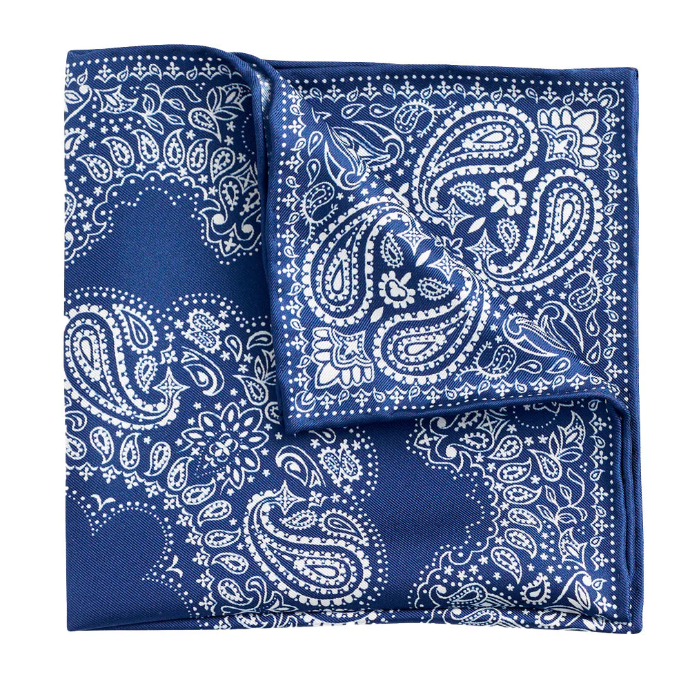 Circuda Blue Silk Pocket Square