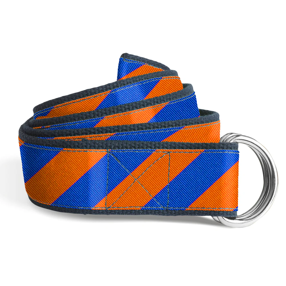 Collegiate Blue and Orange - D-Ring Belts