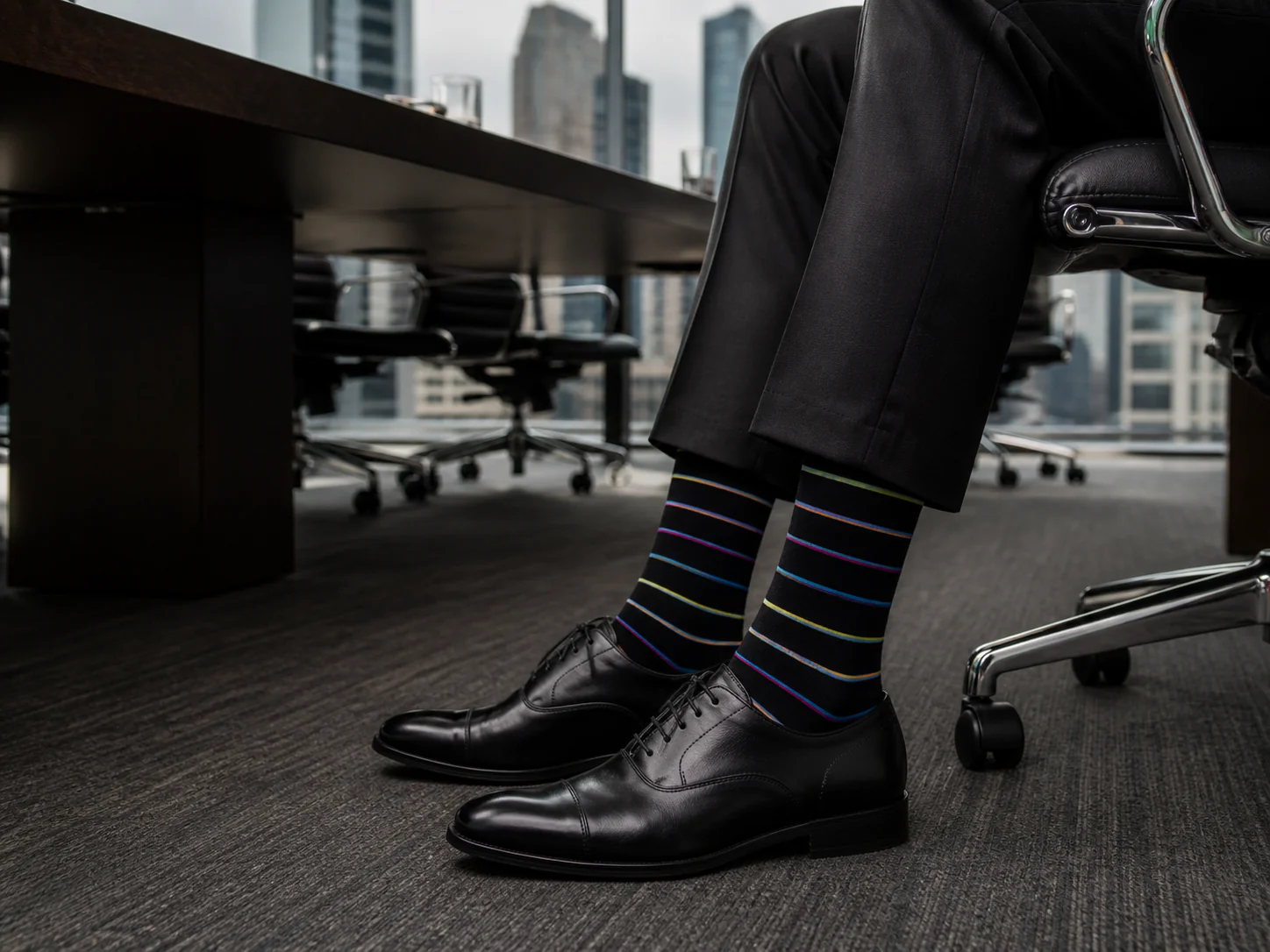 Dark Sky Stripes Men's Socks - Image 2