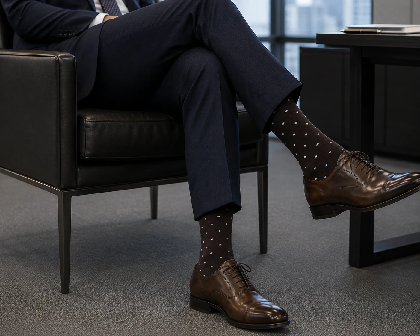 Espresso Polka Men's Socks - Image 2