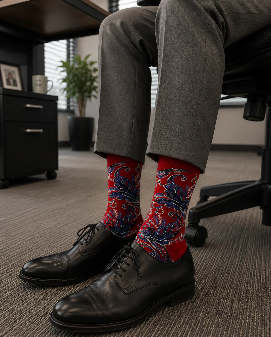 Floralia Red Men's Socks - Image 2