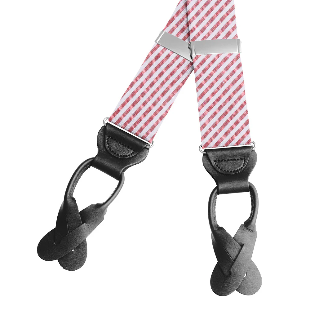 Red Seersucker - Braces/Suspenders