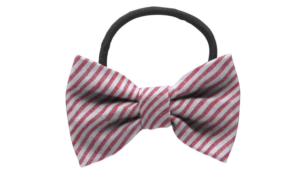 Red Seersucker - Hair Bows