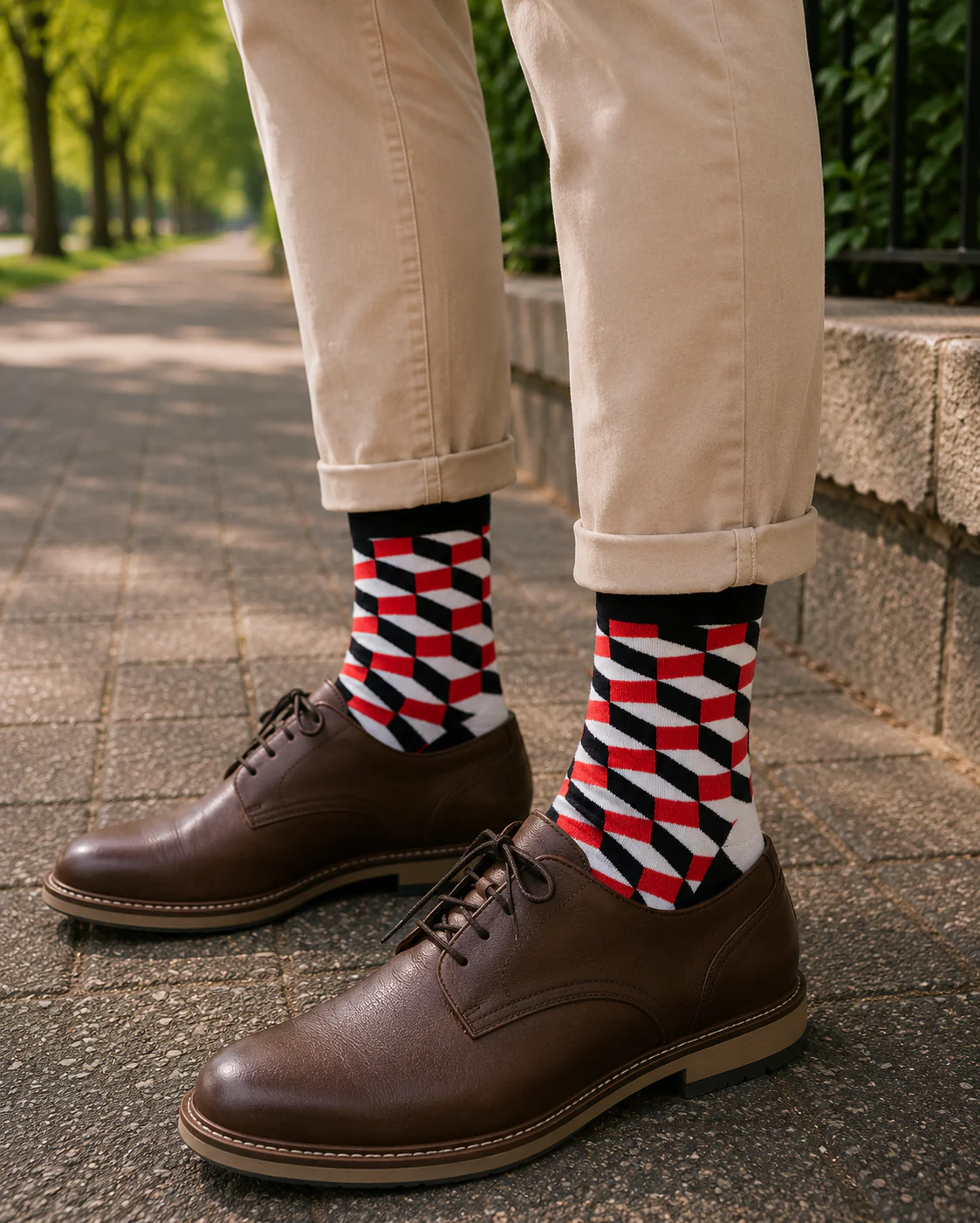 Illusion Red Men's Socks - Image 2