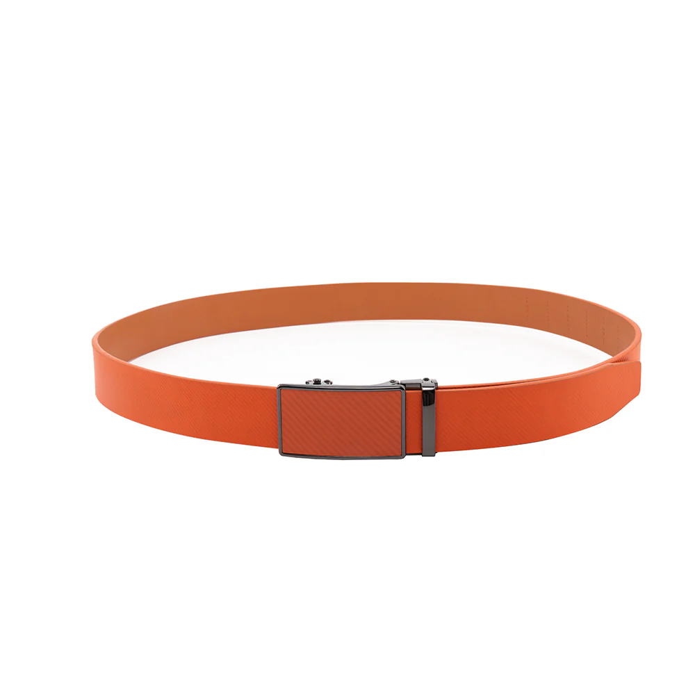 Leather Ratchet Belt - Orange - Image 3