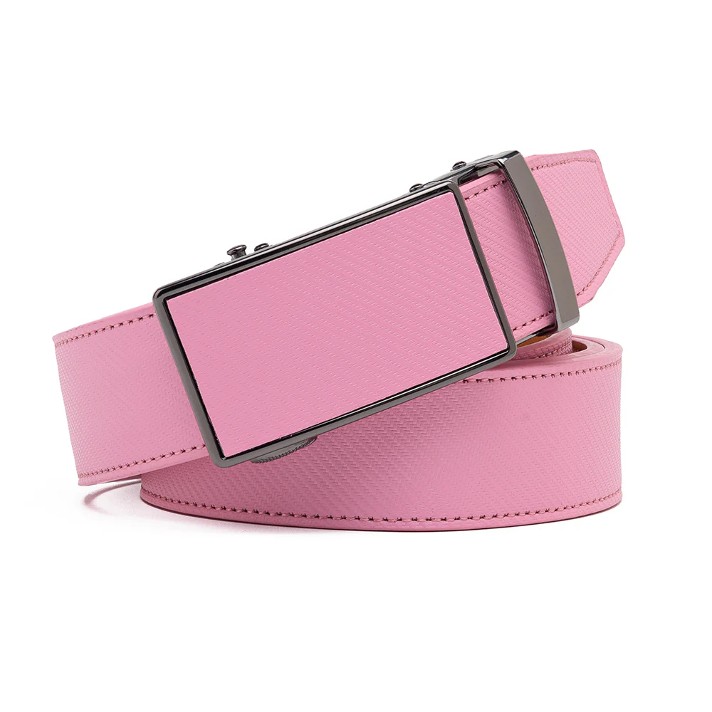 Leather Ratchet Belt - Pink - Image 2