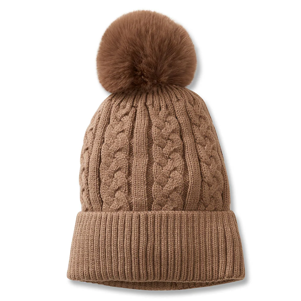 Pom Beanie Brown Woman's Hat