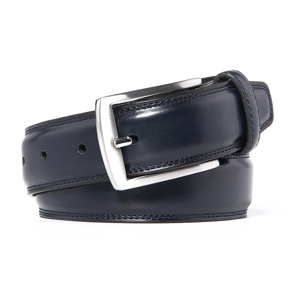 Premium Leather Belt - Navy - Image 2