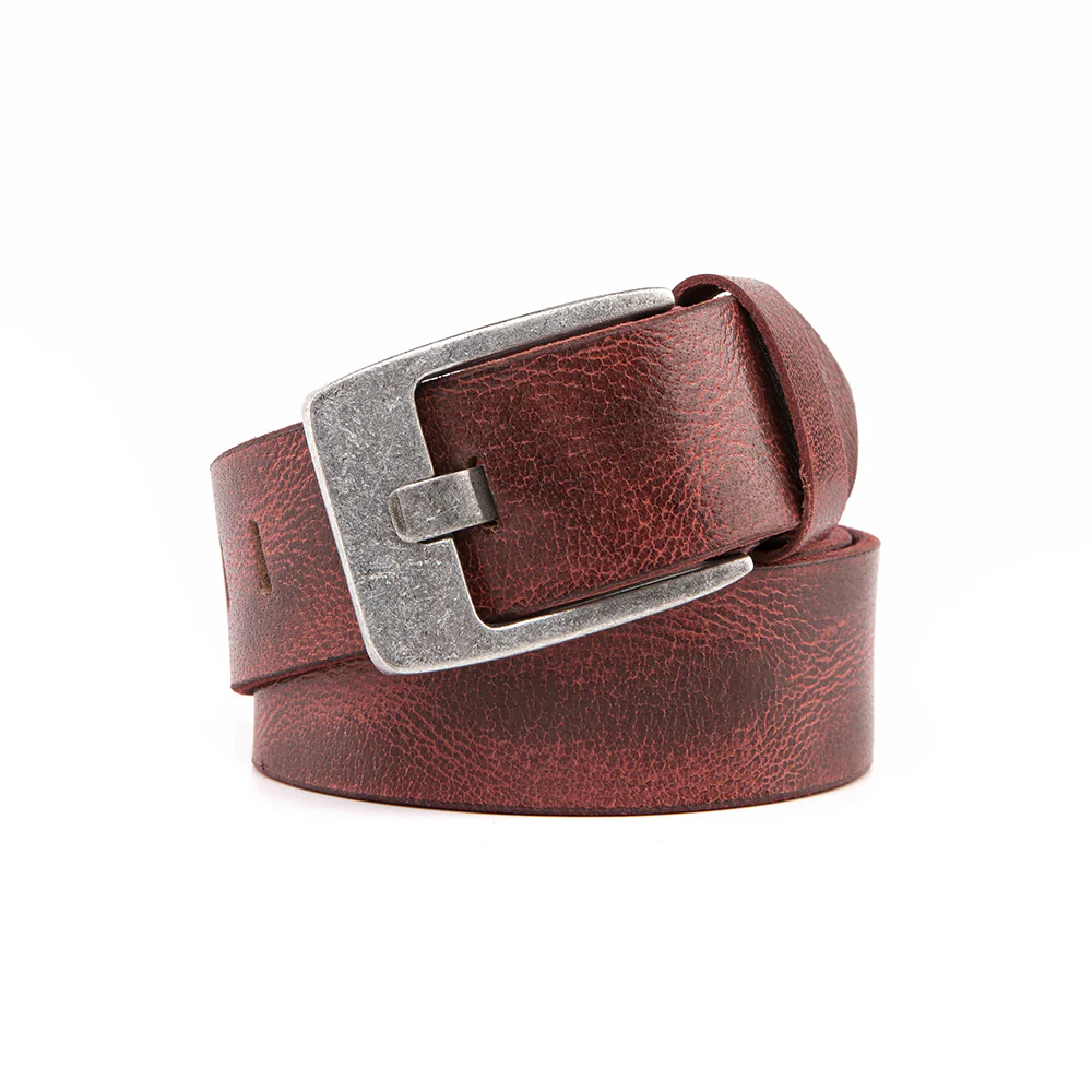 Premium Casual Leather Belt - Vintage Red - Image 2