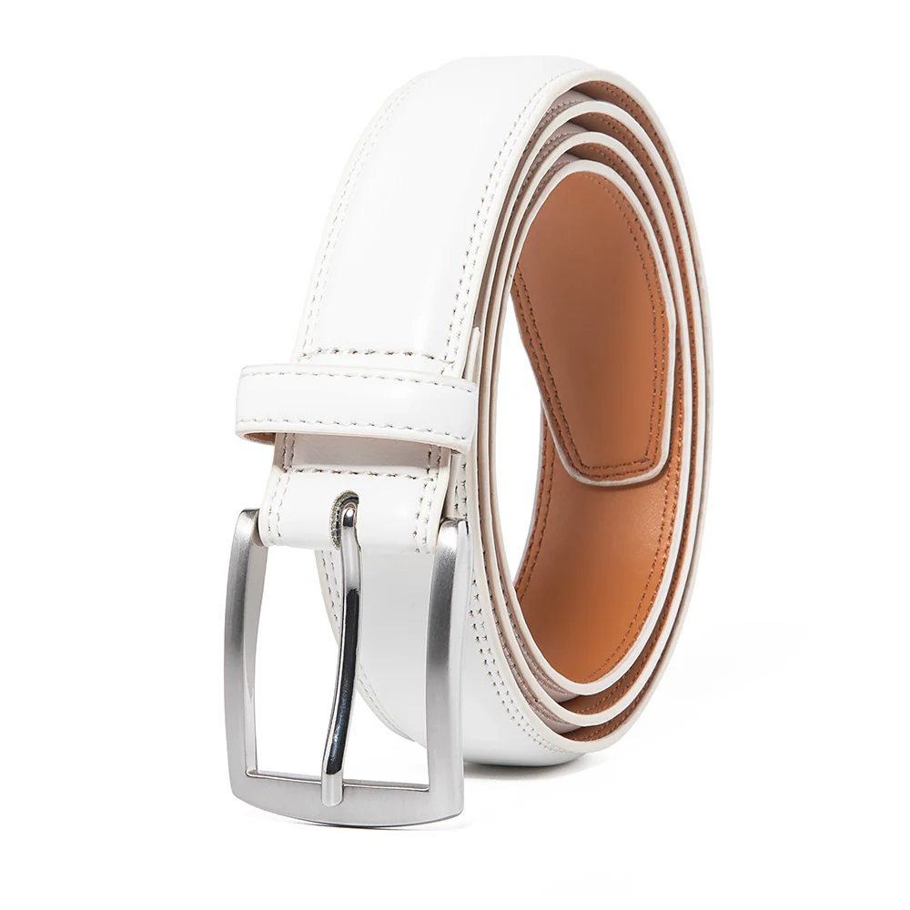 Premium Leather Belt - White