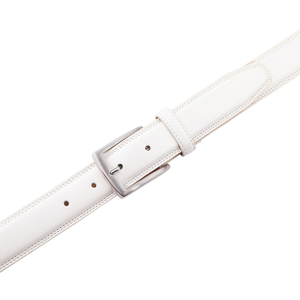 Premium Leather Belt - White - Image 4