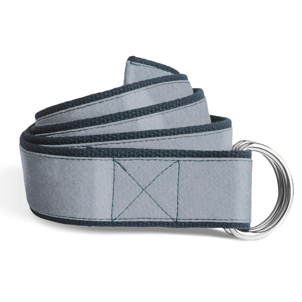 Solid Linen Grey - Kids' D-Ring Belts