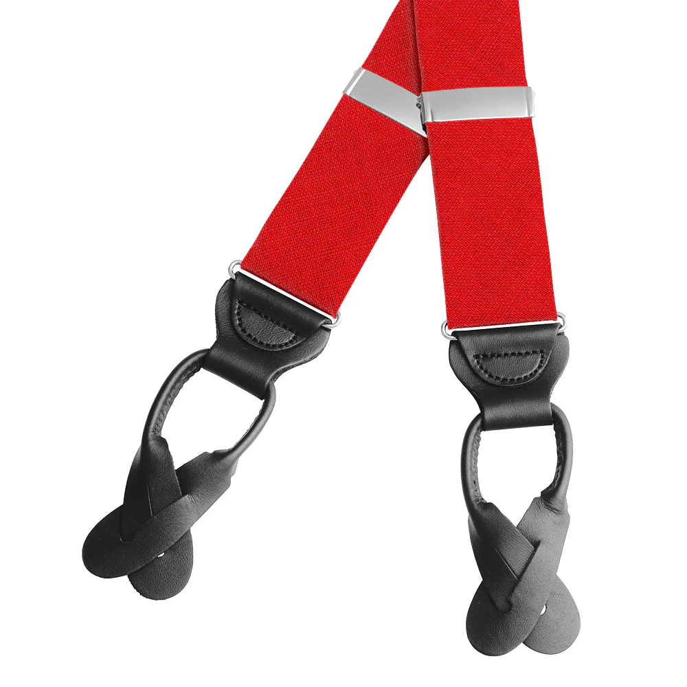 Solid Linen - Poppy Red - Braces/Suspenders