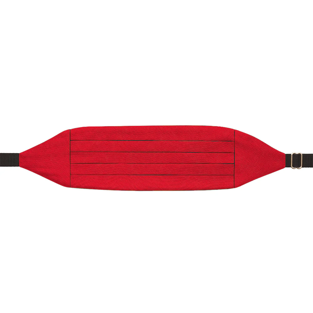 Solid Linen - Poppy Red - Cummerbunds - Image 2