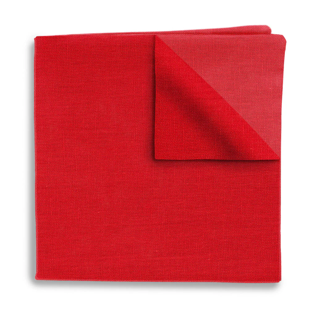 Solid Linen - Poppy Red - Pocket Squares