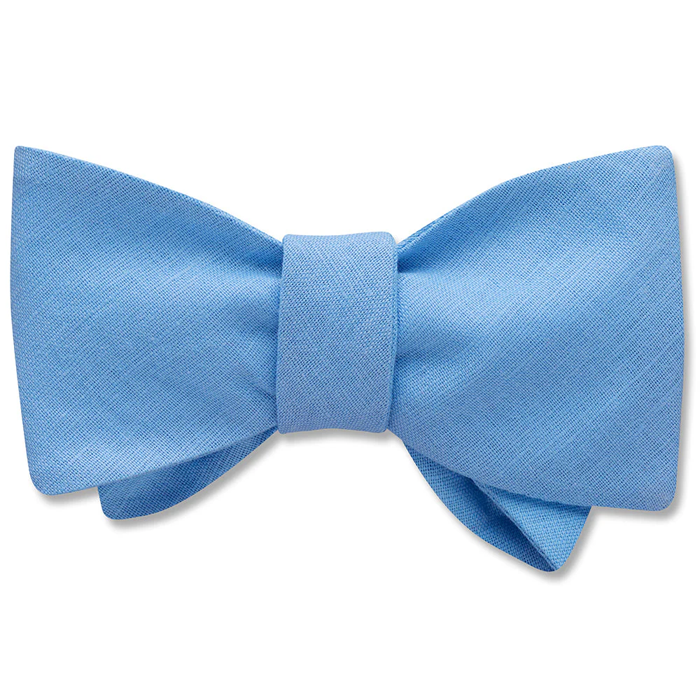 Solid Linen Sky - bow ties