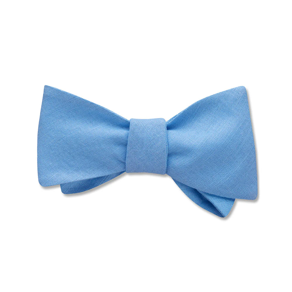 Solid Linen Sky - Kids' Bow Ties