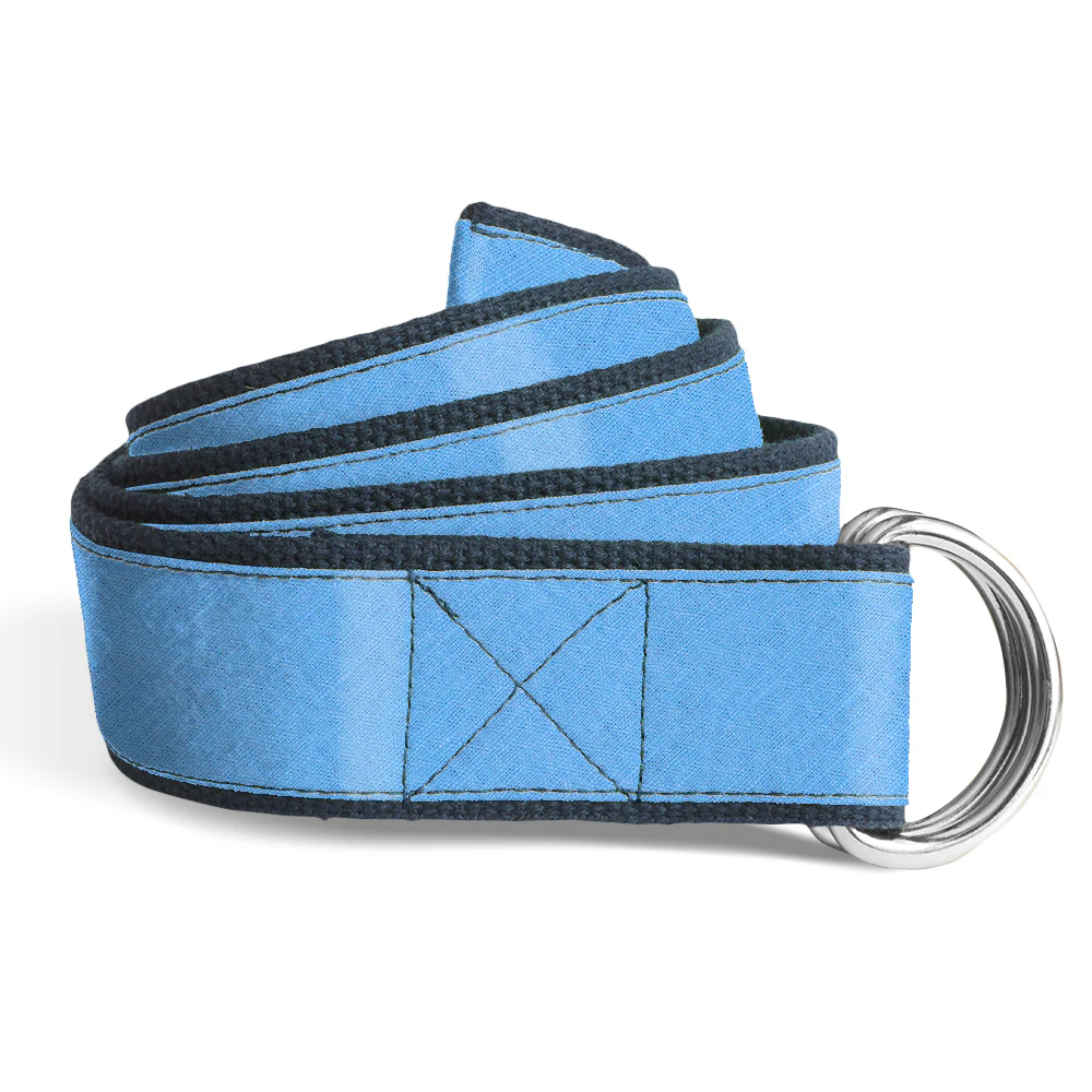 Solid Linen Sky - Kids' D-Ring Belts