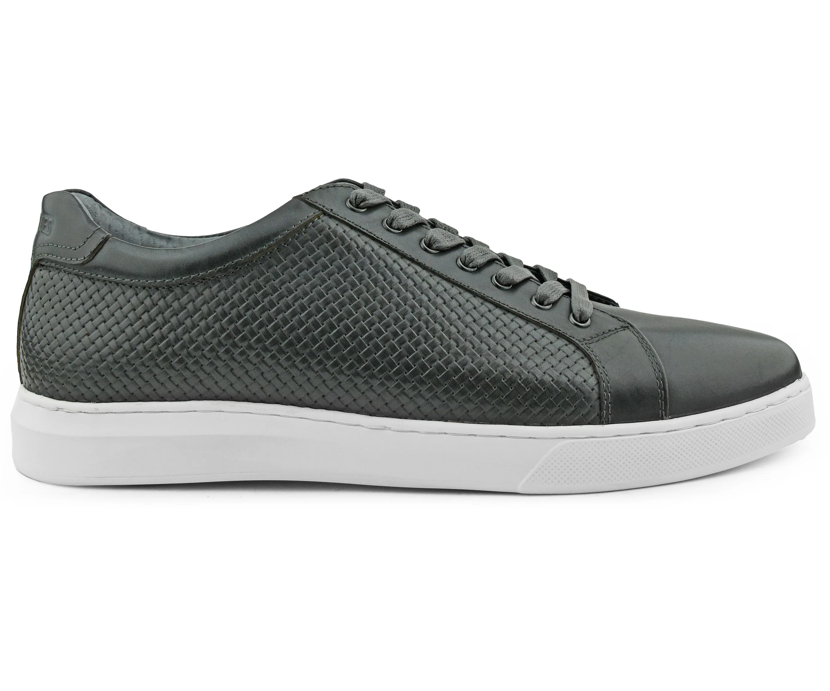 Stone Grey Leather Sneaker - Image 3