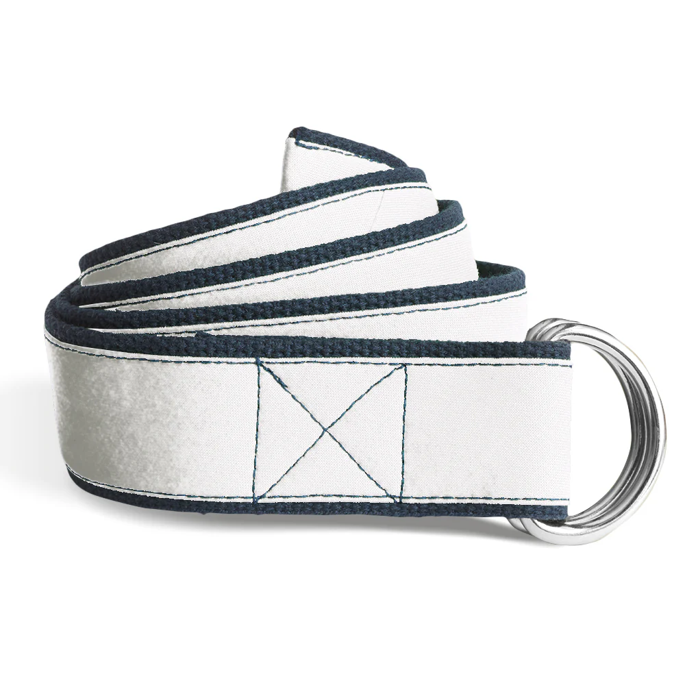 White Charmeuse - Women's D-Ring Belts